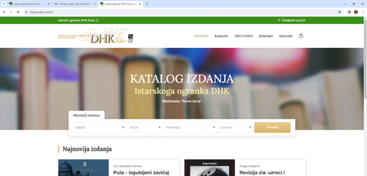 NOVO! Mrežna (web) knjižara Istarskoga ogranka DHK